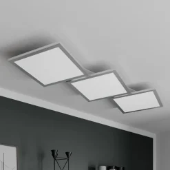 Lucande LED-loftlampe Ilira, 3 lyskilder, sølv, CCT, dæmpbar