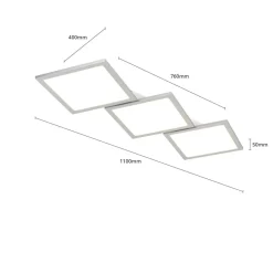 Lucande LED-loftlampe Ilira, 3 lyskilder, sølv, CCT, dæmpbar
