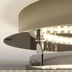 LED-loftlampe Keely, kromfarvet, krystal, 45 cm^Lucande Discount