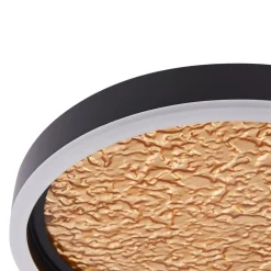 Lucande LED-loftlampe Menulis, sort/guld, PC, Ø 30 cm