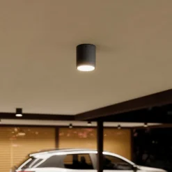 Lucande Terrassebelysning|Udendørs Loftlamper>LED-loftlampe Meret, rund, antracit, metal