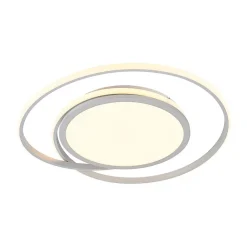 Lucande LED-loftlampe Noud, 65 cm, sølv, metal, CCT