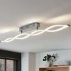 Lucande LED-loftlampe Roan, 115 cm, krom, stål