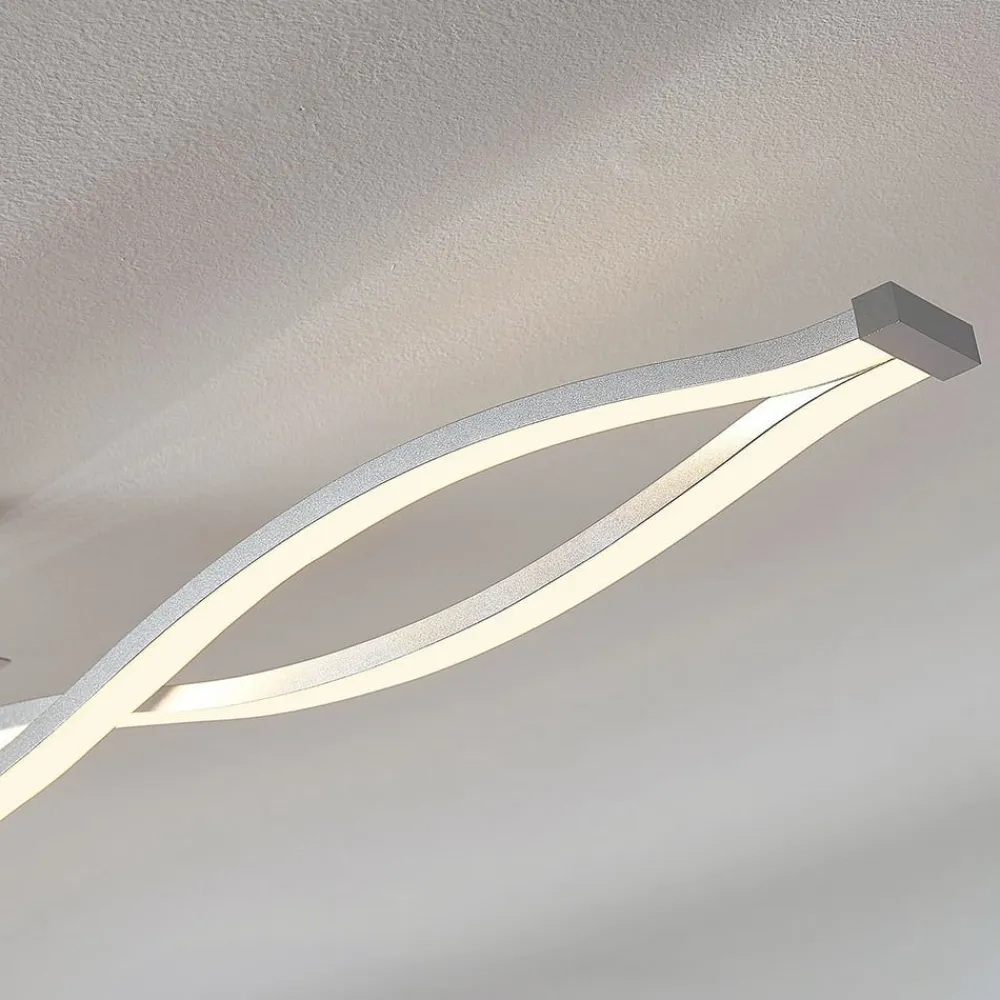 Lucande LED-loftlampe Roan, 115 cm, krom, stål