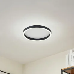 Lucande Loftlamper|Loftlamper>LED-loftlampe Rotundo, Ø 40 cm, sort, dæmpbar