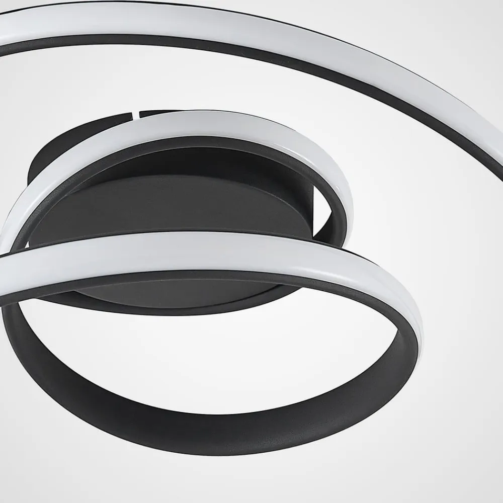 Lucande Loftlamper|Pendellamper>LED-loftlampe Sakina, sort, metal, Ø 48 cm