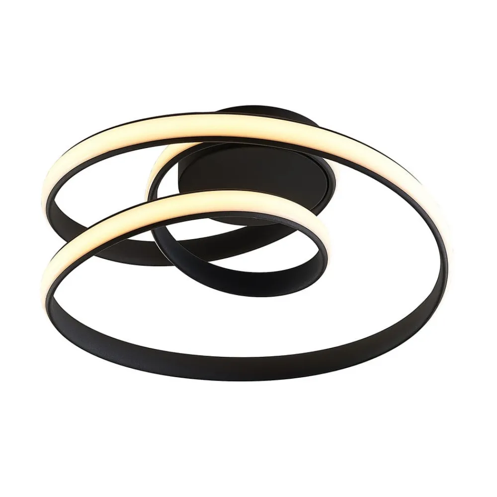 Lucande Loftlamper|Pendellamper>LED-loftlampe Sakina, sort, metal, Ø 48 cm