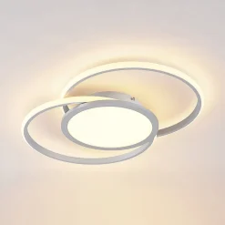 LED-loftlampe Senne, 63 cm, sølv, aluminium^Lucande Discount