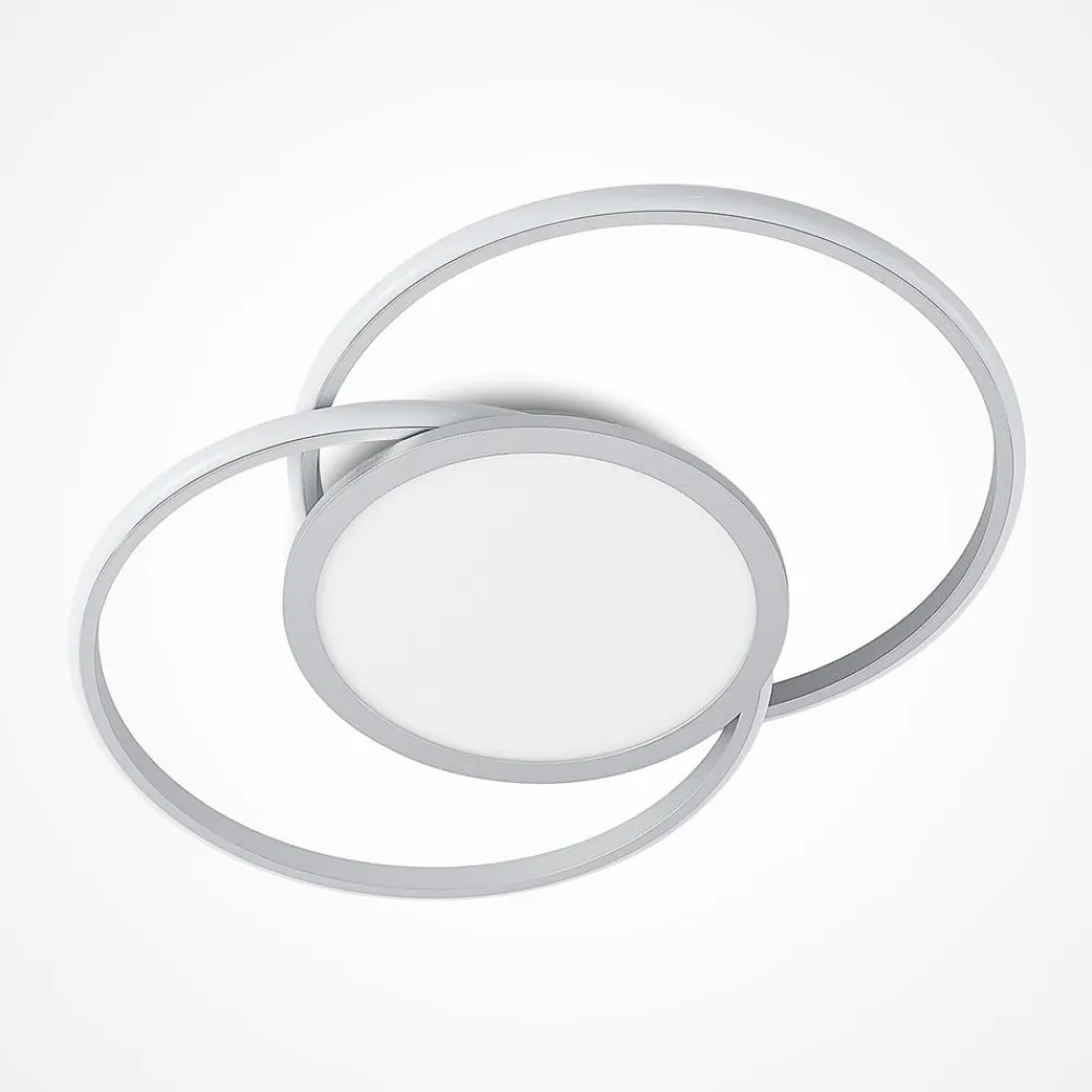 LED-loftlampe Senne, 63 cm, sølv, aluminium^Lucande Discount