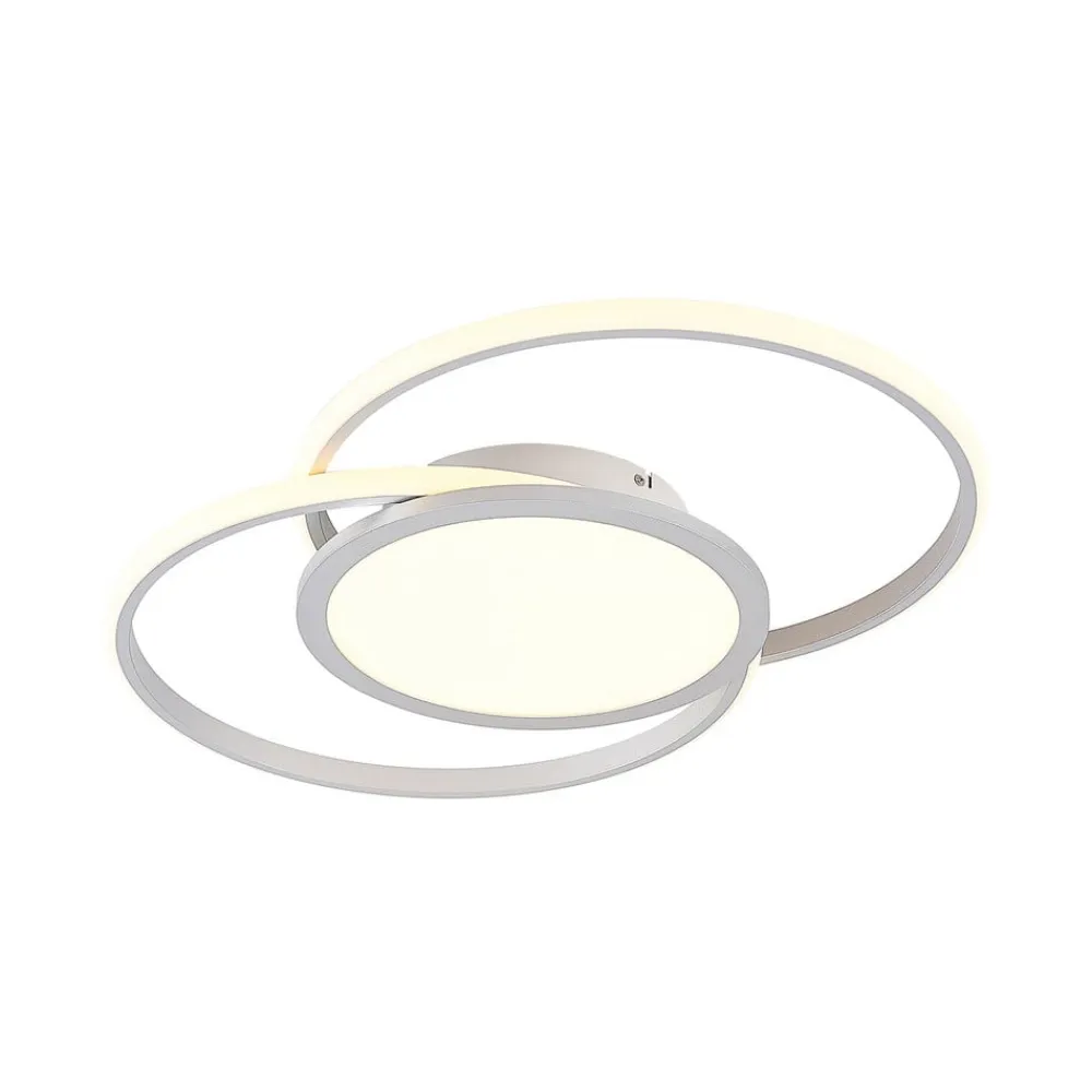 LED-loftlampe Senne, 63 cm, sølv, aluminium^Lucande Discount