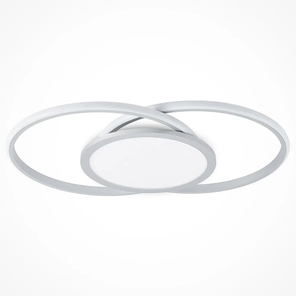 LED-loftlampe Senne, 63 cm, sølv, aluminium^Lucande Discount