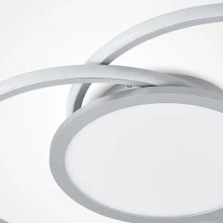 LED-loftlampe Senne, 63 cm, sølv, aluminium^Lucande Discount