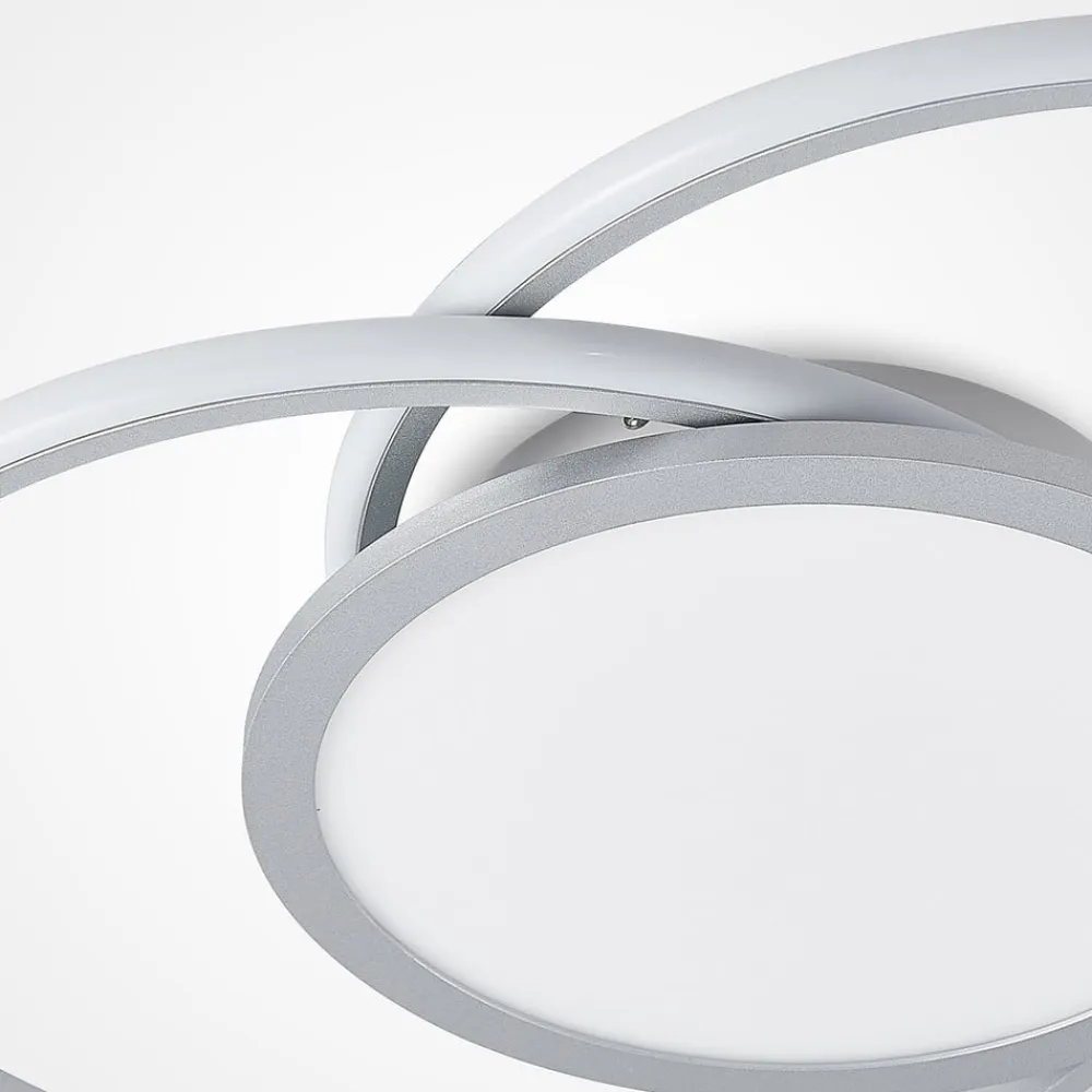 LED-loftlampe Senne, 63 cm, sølv, aluminium^Lucande Discount