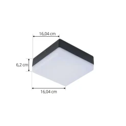 Lucande LED-loftlampe Thilo, 16 cm, antracit, sensor, IP54