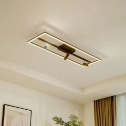 Lucande Loftlamper|Loftlamper>LED-loftlampe Yvor, 99,5 cm, sort, drejelig