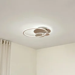 Lucande Gang|Loftlamper>LED-loftslampe Circulo, kaffebrun, CCT, dæmpbar