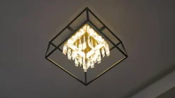 Lucande LED-loftslampe Kassi, sort, jern, dæmpbar, 40 cm