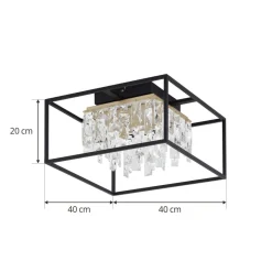 Lucande LED-loftslampe Kassi, sort, jern, dæmpbar, 40 cm