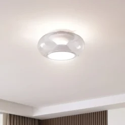 LED-loftslampe Orasa, glas, hvid/klar, Ø 43 cm^Lucande Outlet