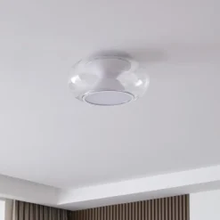LED-loftslampe Orasa, glas, hvid/klar, Ø 43 cm^Lucande Outlet