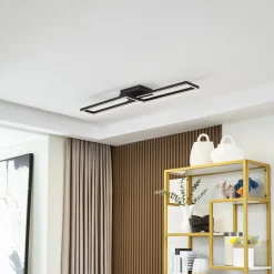 LED-loftslampe Tjado, 100 cm lang, sort, metal^Lucande Clearance