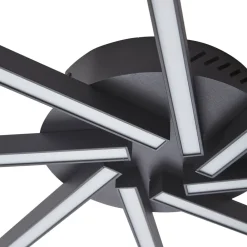 Lucande LED-loftslampe Tjado, Ø 70 cm, sort, metal