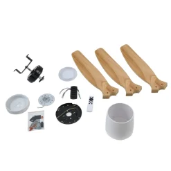 LED-loftventilator Faipari, hvid, DC, støjsvag, 132 cm^Lucande