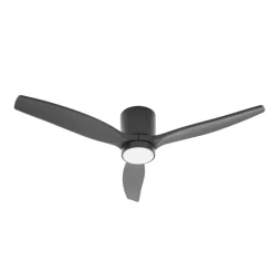 Lucande LED-loftventilator Sorin, sort, DC, støjsvag, IP44