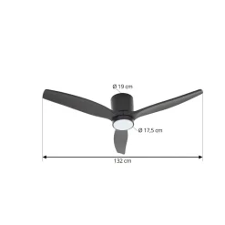 Lucande LED-loftventilator Sorin, sort, DC, støjsvag, IP44