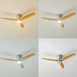 LED-loftventilator Faipari, nikkel, DC, lydsvag, 132 cm^Lucande Online