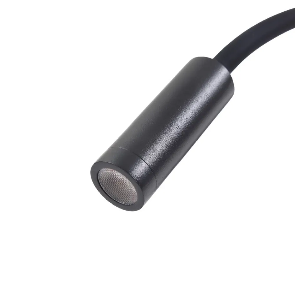 Lucande Væglamper|Væglamper>LED-læselampe Hetti, sort, metal, 14 cm høj