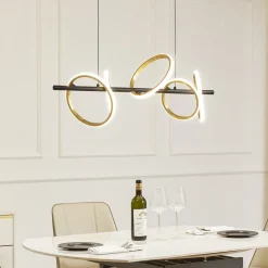 LED-pendel Madu, sort, metal, 92,5 cm lang^Lucande Best