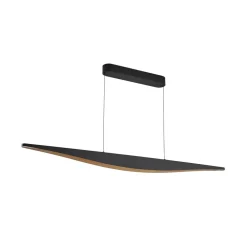 Lucande LED-pendellampe Clavit, sort, 140 cm, dæmpbar