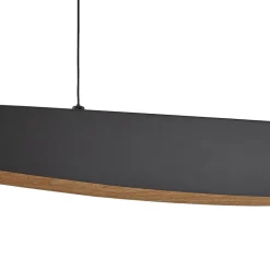 Lucande LED-pendellampe Clavit, sort, 140 cm, dæmpbar