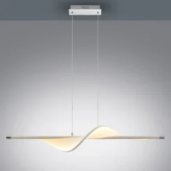 LED-pendellampe Edano, 122 cm, hvid, tekstil, dæmpbar^Lucande Best