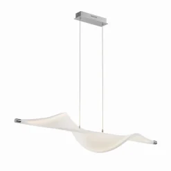 LED-pendellampe Edano, 122 cm, hvid, tekstil, dæmpbar^Lucande Best