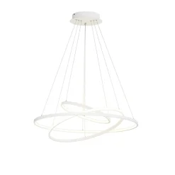 Lucande LED-pendellampe Ezana, hvid, metal, Ø 80 cm