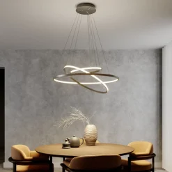 Lucande Pendellamper|Pendellamper>LED-pendellampe Ezana, nikkel, metal, Ø 80 cm