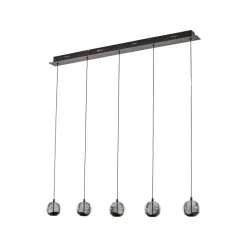 LED-pendellampe Hayley, sort, 5 lyskilder, aflang^Lucande Online