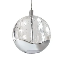 Lucande LED-pendellampe Hayley, 96 cm, 5 lyskilder, krom, glas