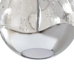 Lucande LED-pendellampe Hayley, 96 cm, 5 lyskilder, krom, glas