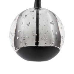 LED-pendellampe Hayley, sort, 1 lyskilde, glas^Lucande Clearance