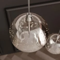 LED-pendellampe Hayley, Ø 25 cm, 3 lyskilder, krom, glas^Lucande New