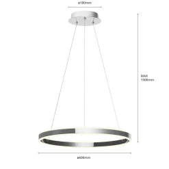 LED-pendellampe Lyani, Ø 60 cm, krom, dæmpbar^Lucande Sale