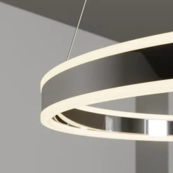 LED-pendellampe Lyani, Ø 60 cm, krom, dæmpbar^Lucande Sale