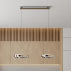 LED-pendellampe Lyani, 85 cm, 2 lyskilder, krom, dæmpbar^Lucande Discount