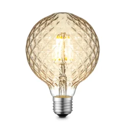 LED-pære E27 G95 4 W 2.700 K dæmp, ravgul^Lucande