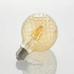 LED-pære E27 G95 4 W 2.700 K dæmp, ravgul^Lucande