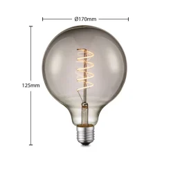 Lucande Dæmpbar Led-Pære|Led Pærer>LED-pære E27 G125 4 W smoke 1.800 K dæmpbar