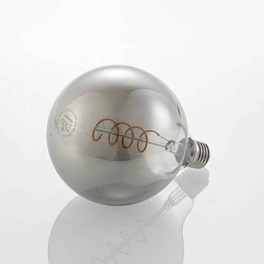 Lucande Dæmpbar Led-Pære|Led Pærer>LED-pære E27 G125 4 W smoke 1.800 K dæmpbar